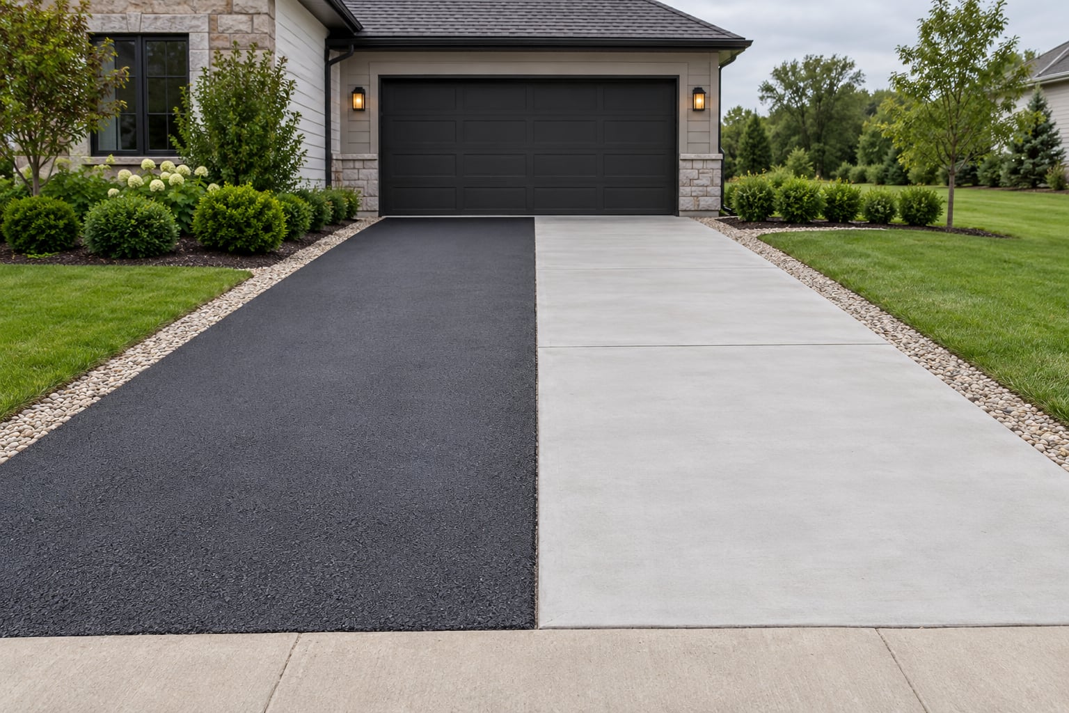 asphalt vs concrete driveway compared