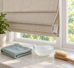 how to clean fabric roman shades