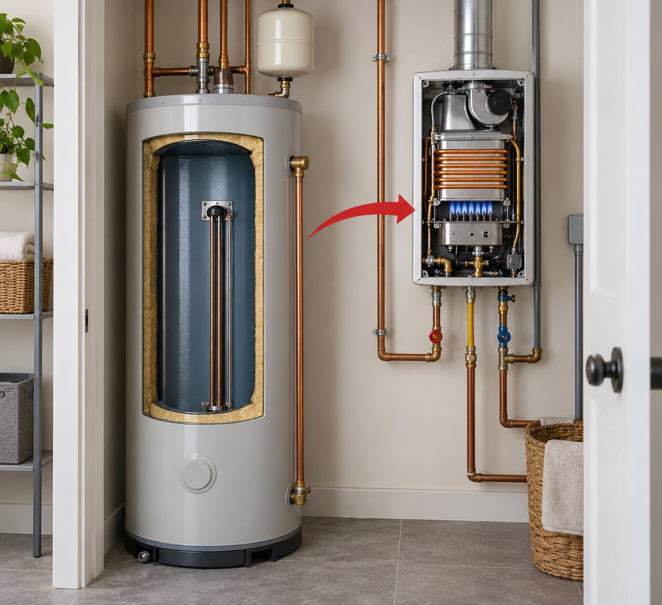 tankless vs tank water heater pros and cons