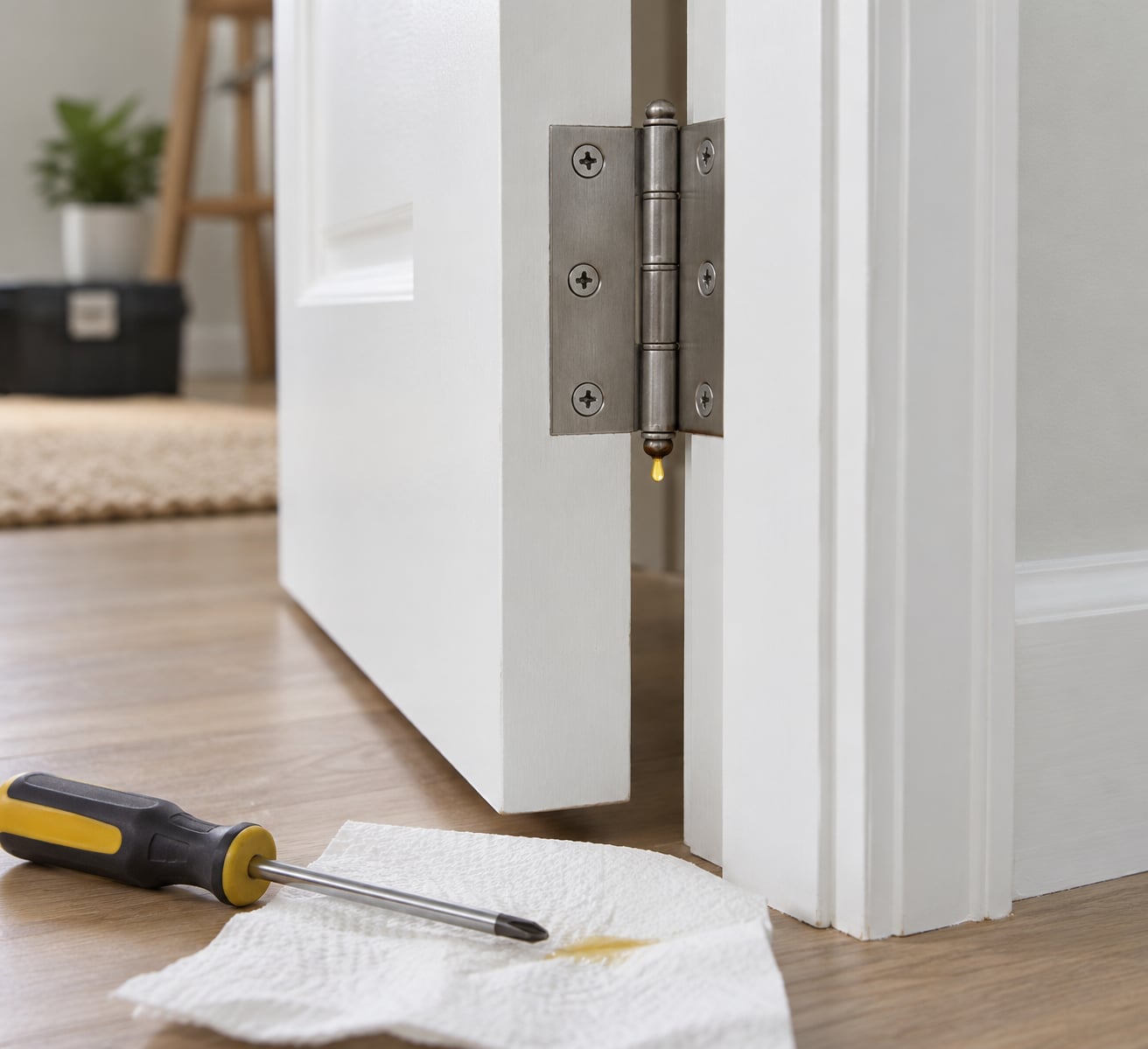 how to fix a squeaky door hinge