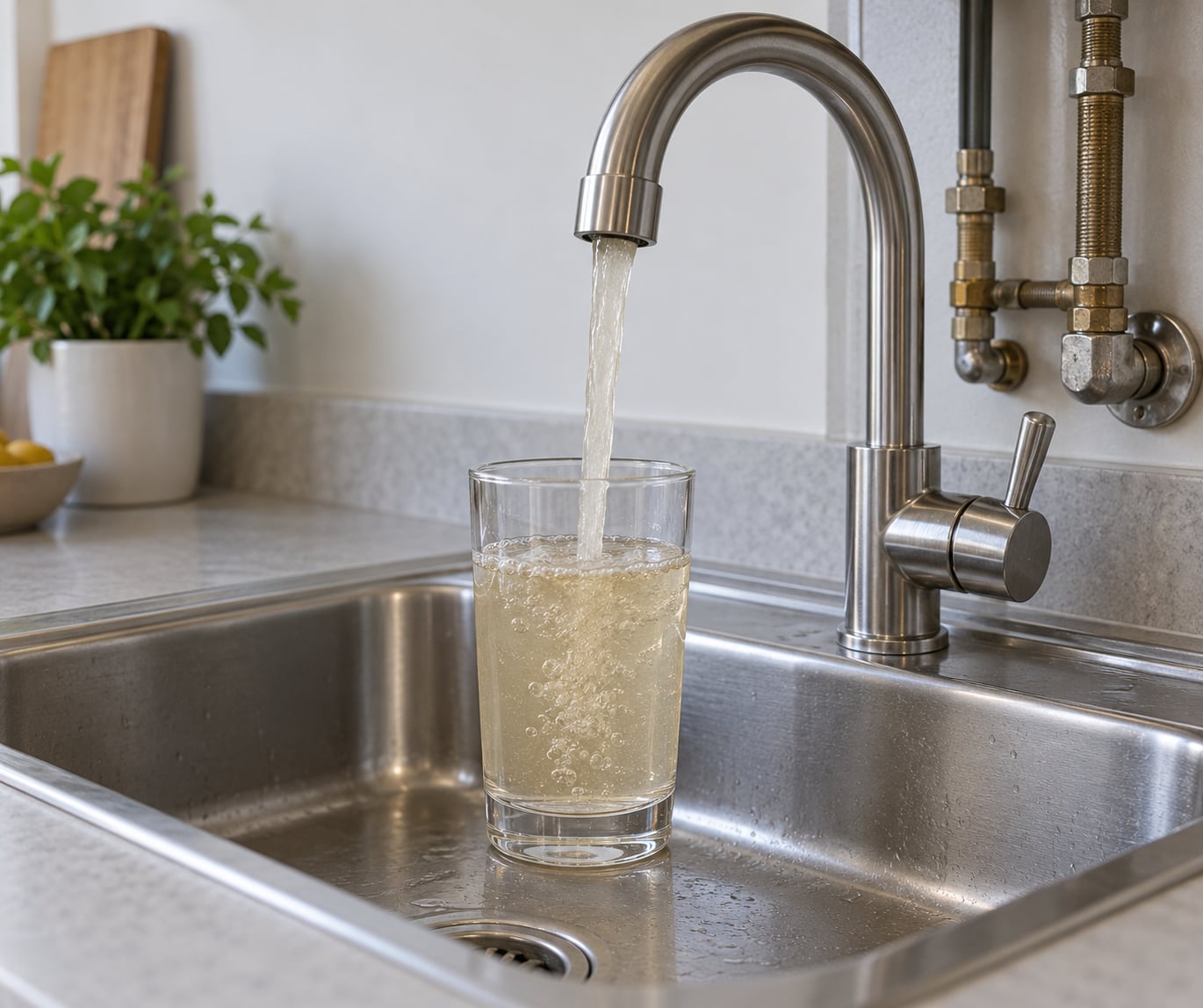 what causes brown water from the faucet