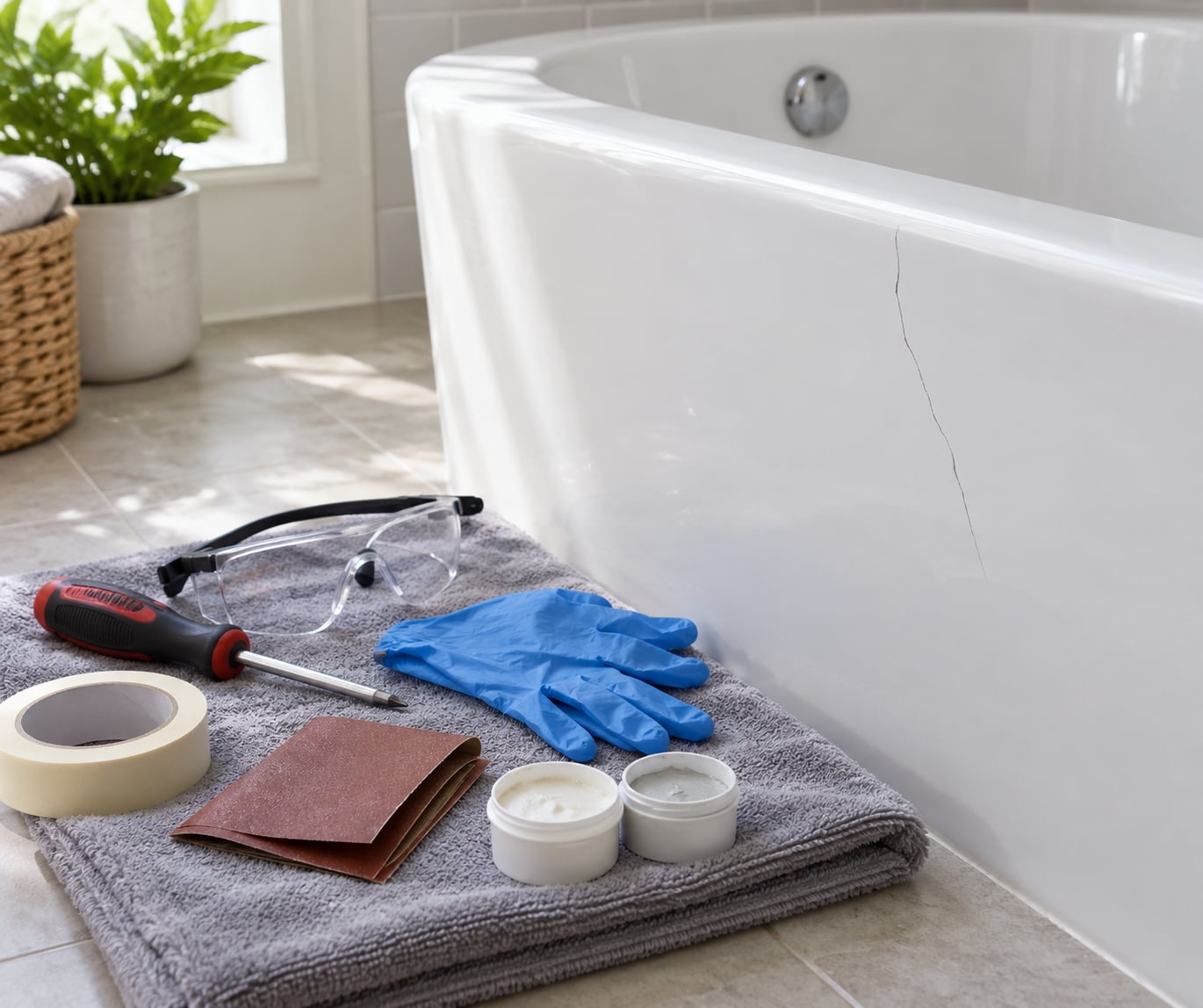 how to fix a cracked bathtub