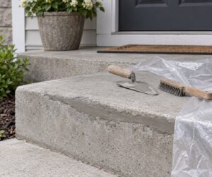 how to repair cracked concrete steps