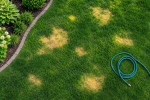 why is my grass turning yellow in patches