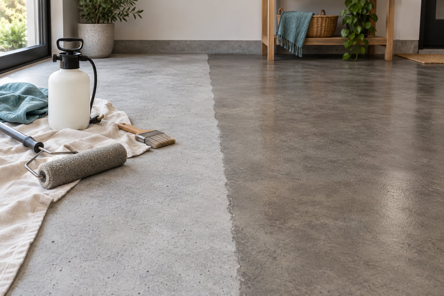 how to stain a concrete floor