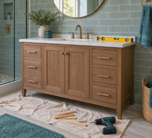 how to install a bathroom vanity