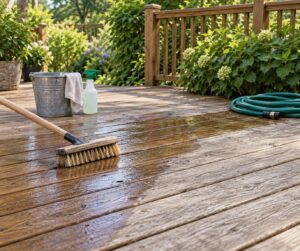 how to clean a deck before staining