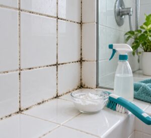 how to remove mildew from shower grout
