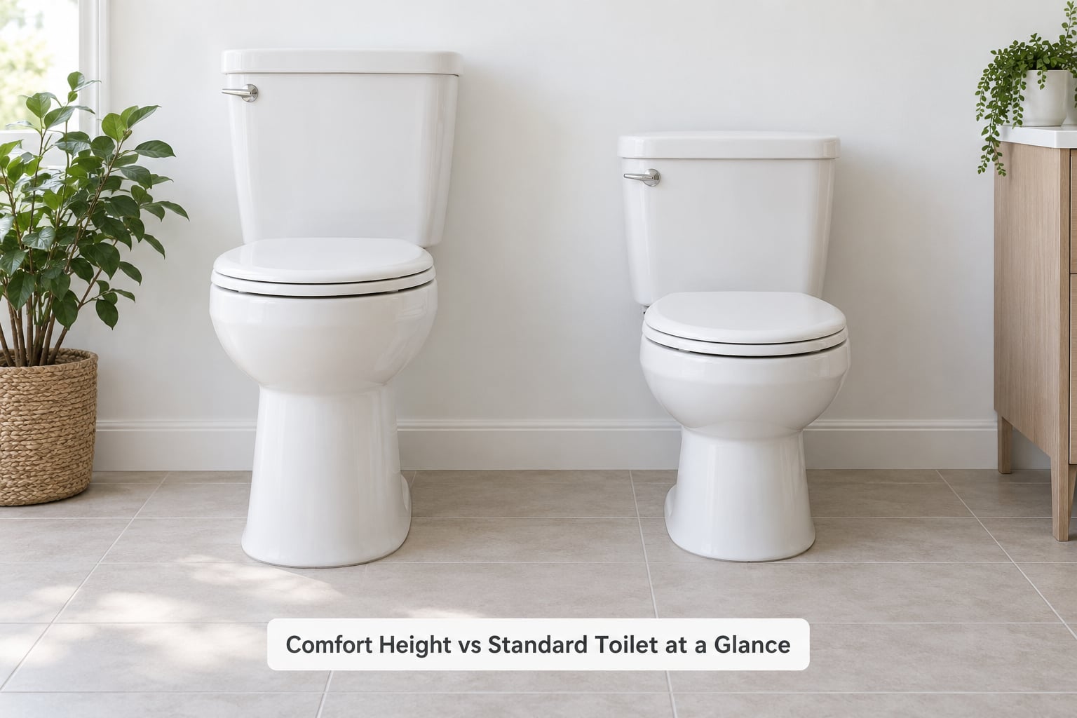 Comfort Height vs Standard Toilet at a Glance