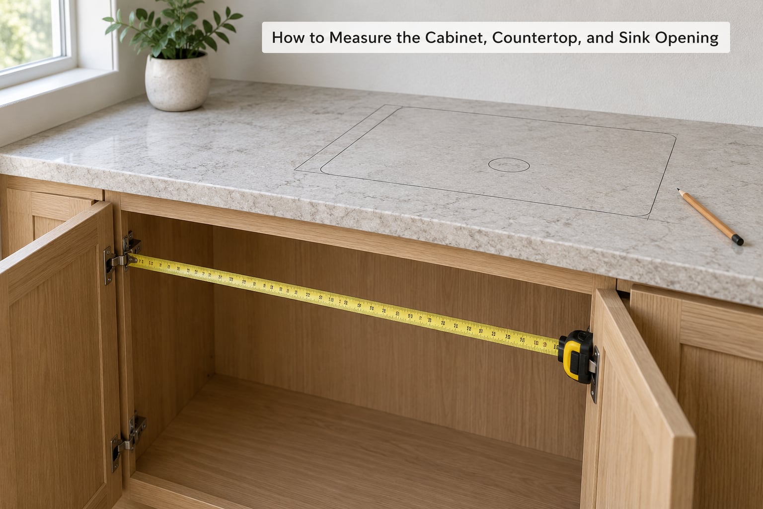 How to Measure the Cabinet, Countertop, and Sink Opening
