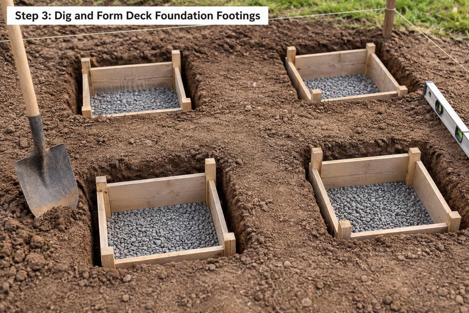 Step 3: Dig and Form Deck Foundation Footings