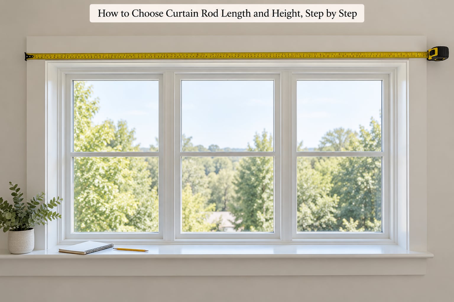 How to Choose Curtain Rod Length and Height, Step by Step
