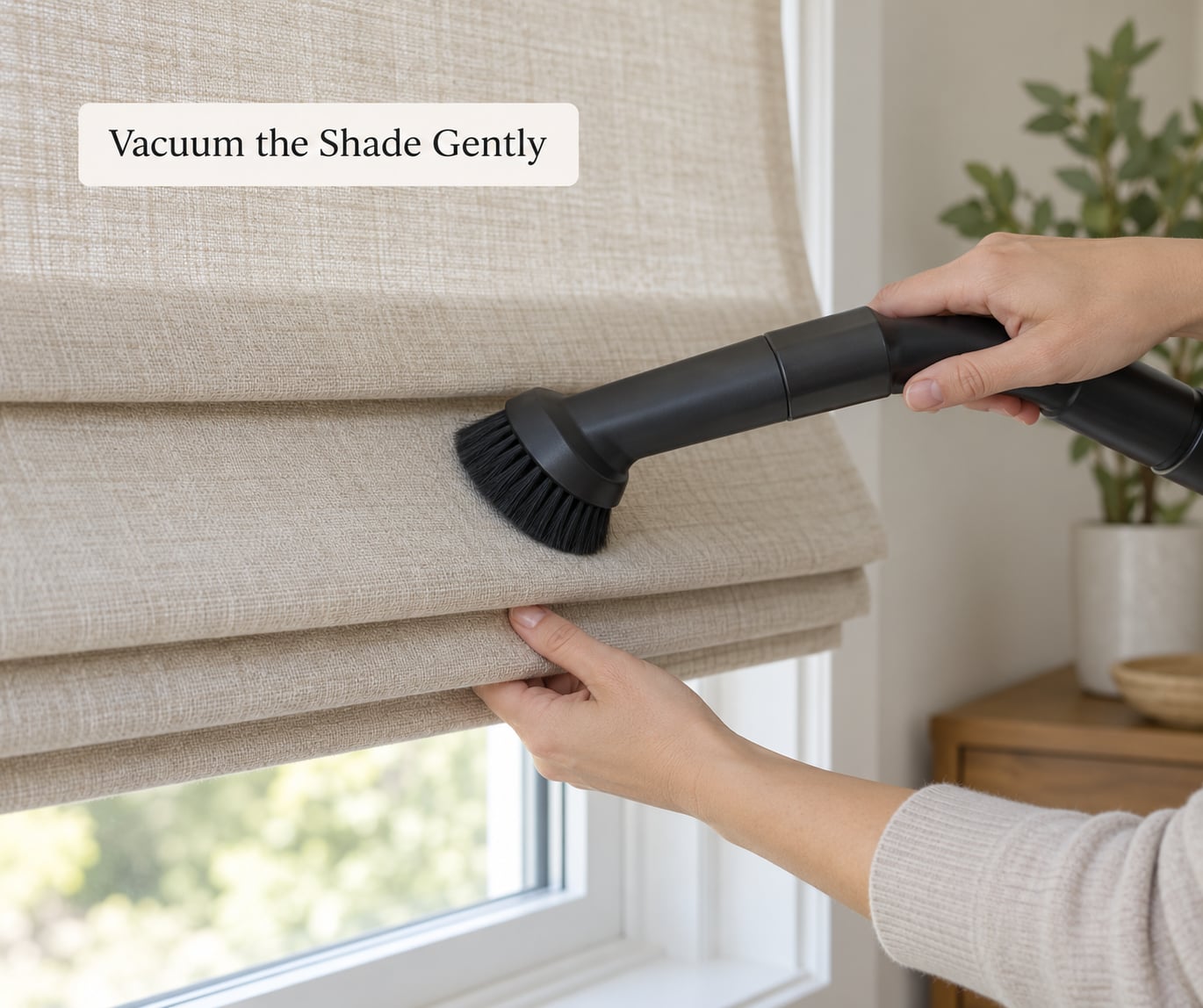 Vacuum the Shade Gently