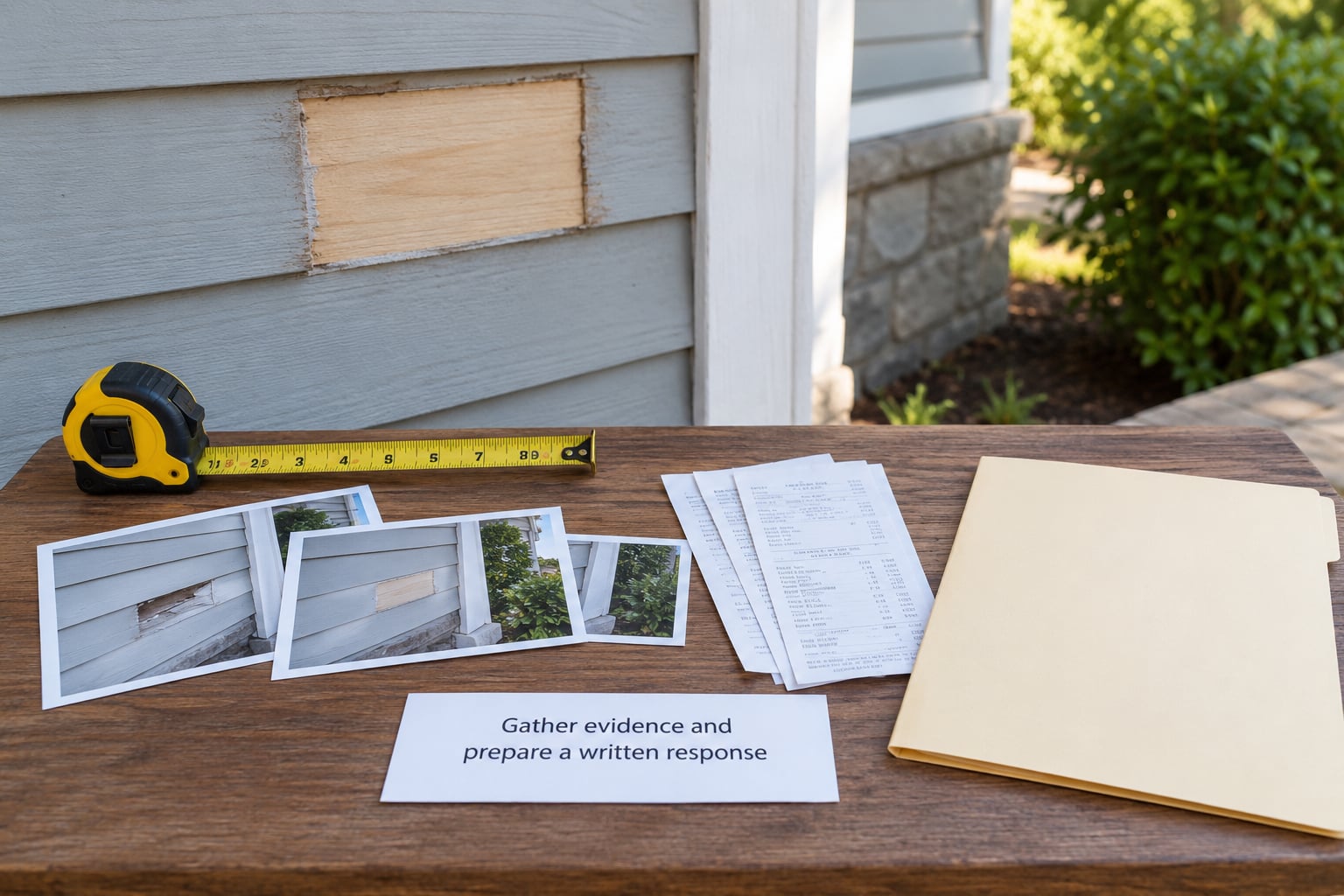 Gather evidence and prepare a written response