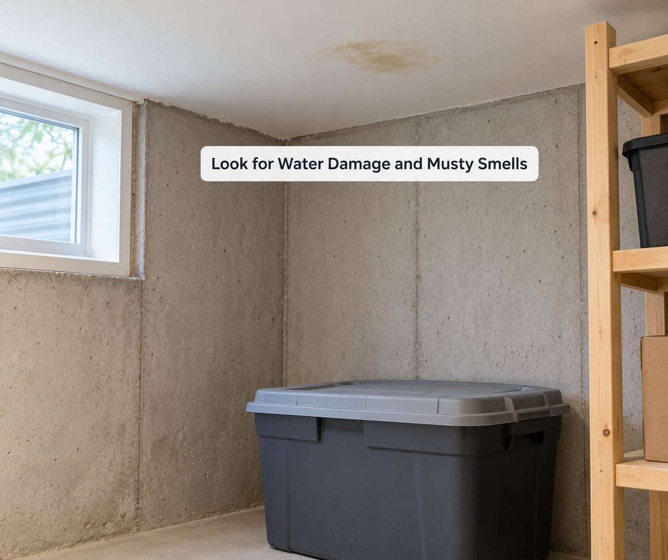 Look for Water Damage and Musty Smells