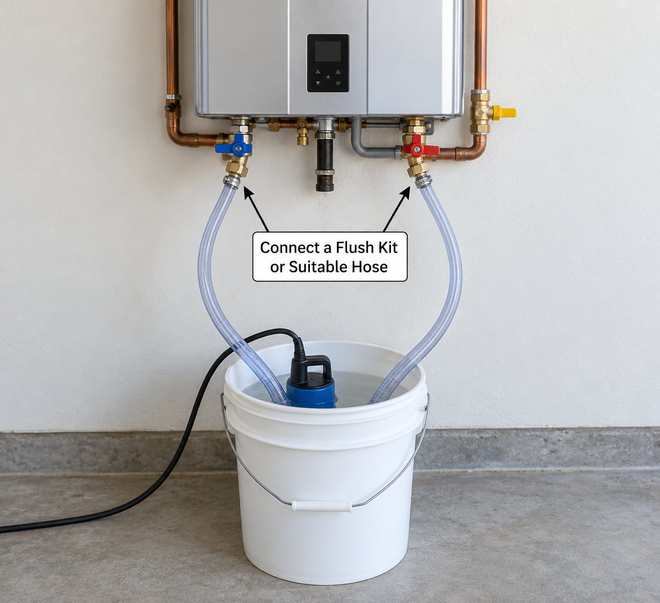 Connect a Flush Kit or Suitable Hose