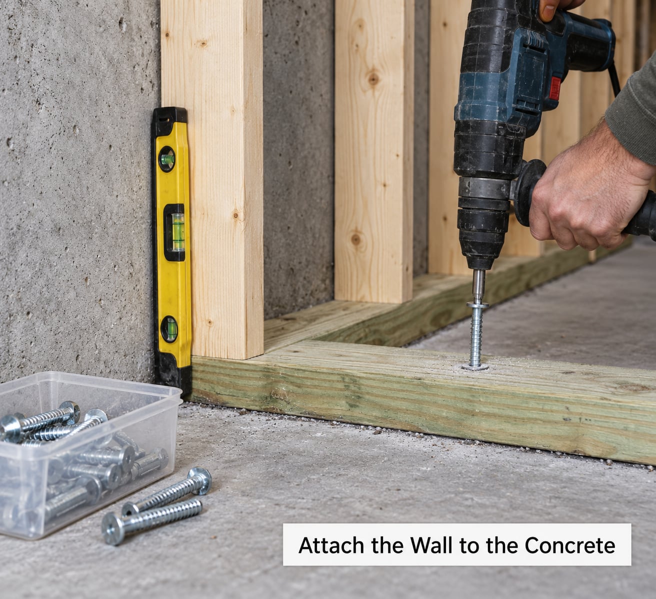 Attach the Wall to the Concrete