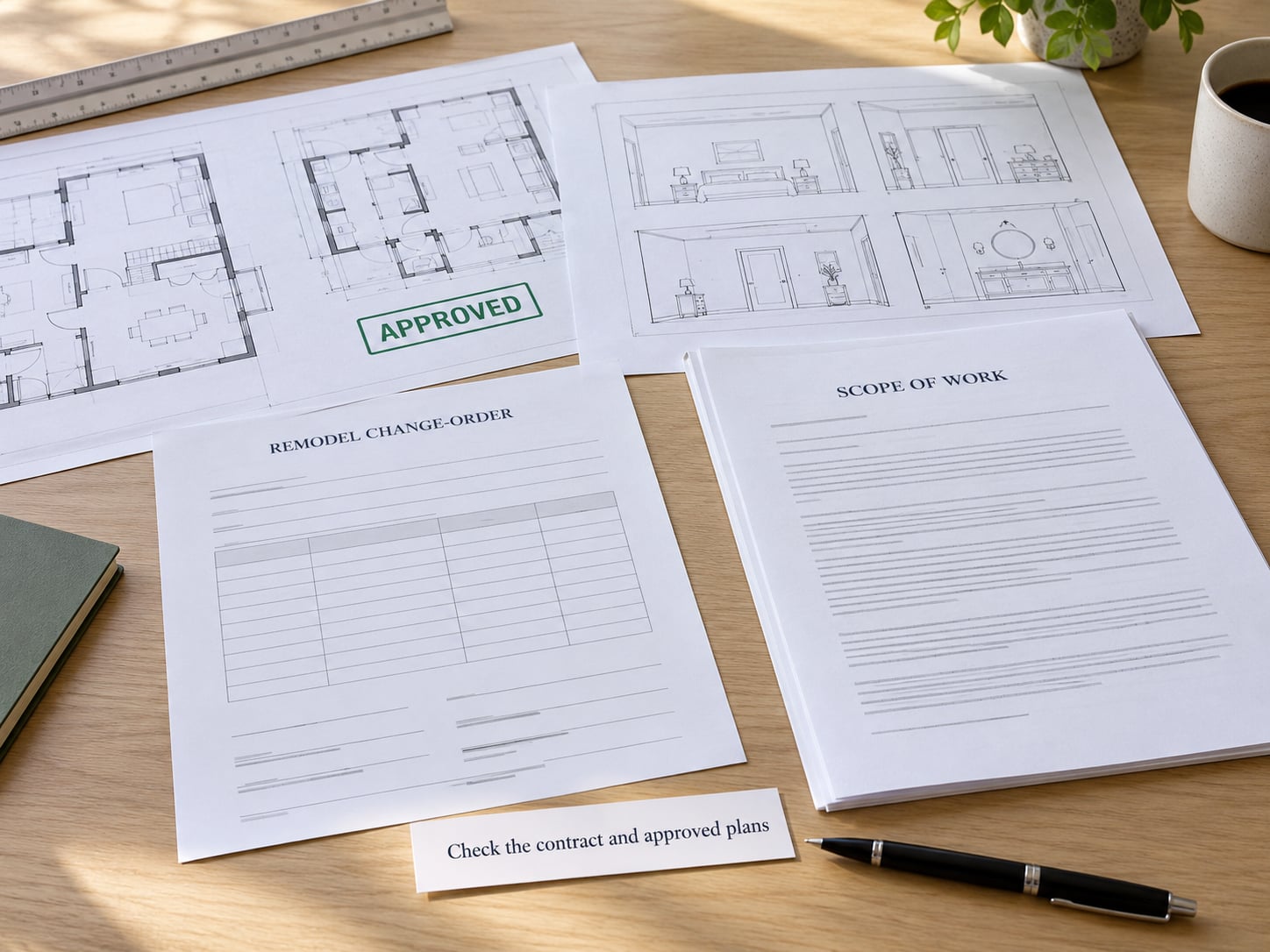 Check the contract and approved plans