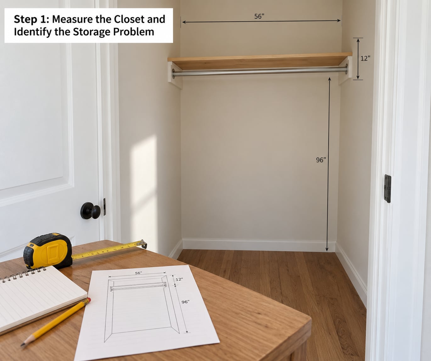 Step 1: Measure the Closet and Identify the Storage Problem