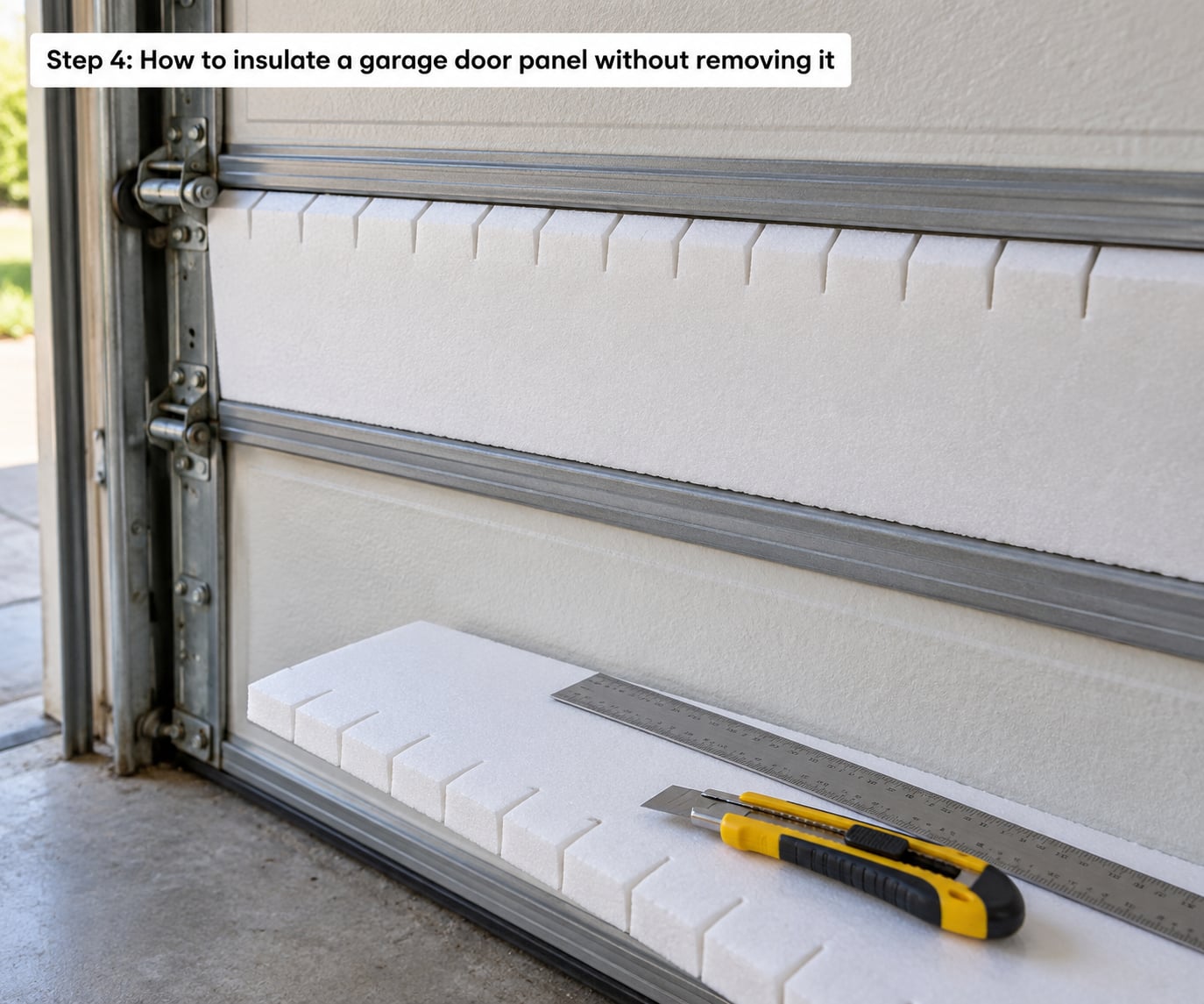 Step 4: How to insulate a garage door panel without removing it