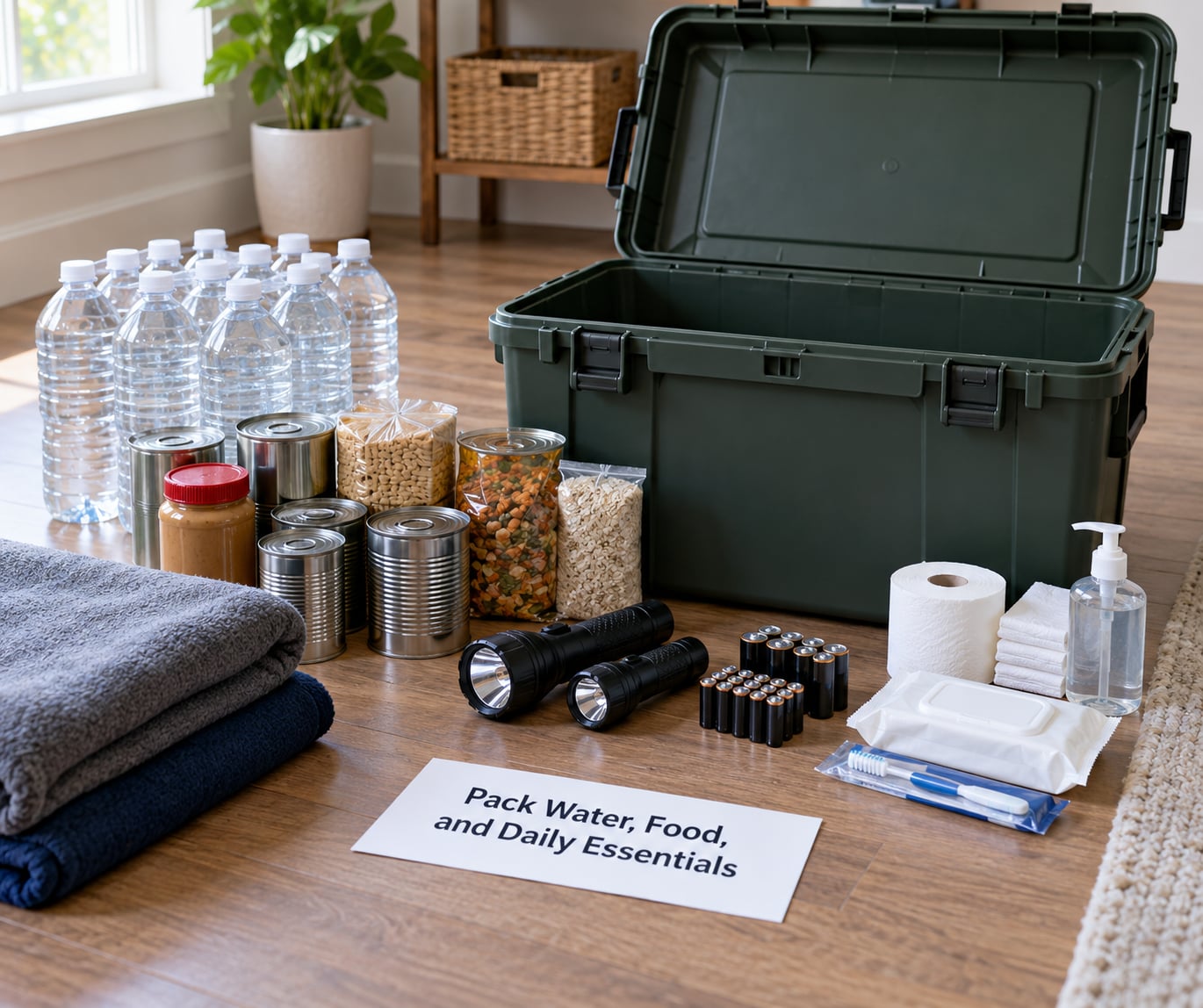 Pack Water, Food, and Daily Essentials