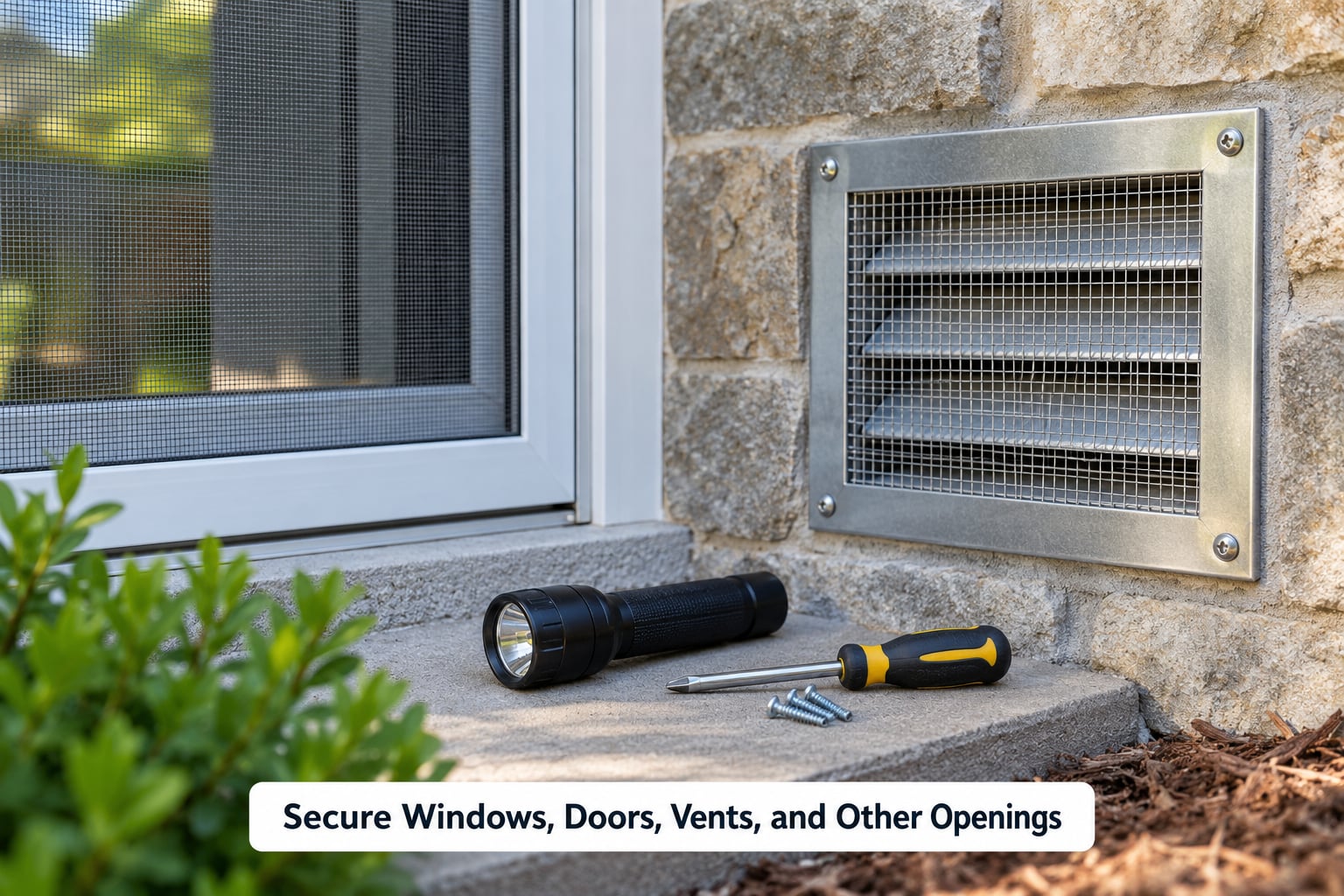 Secure Windows, Doors, Vents, and Other Openings