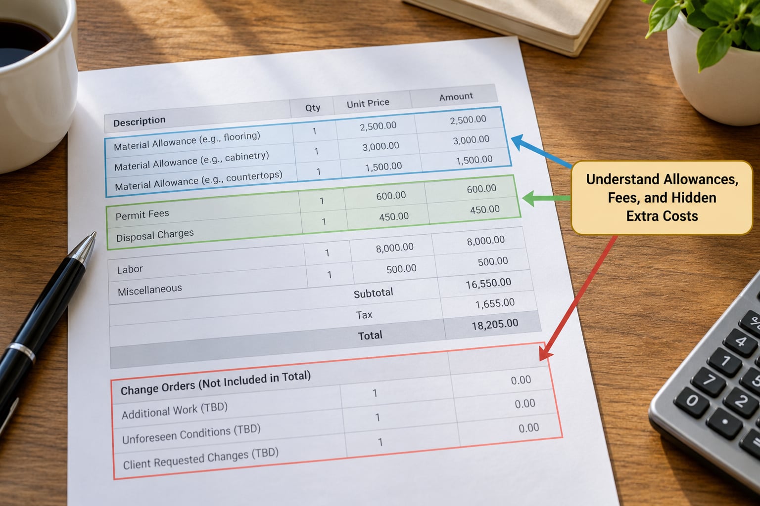 Understand Allowances, Fees, and Hidden Extra Costs