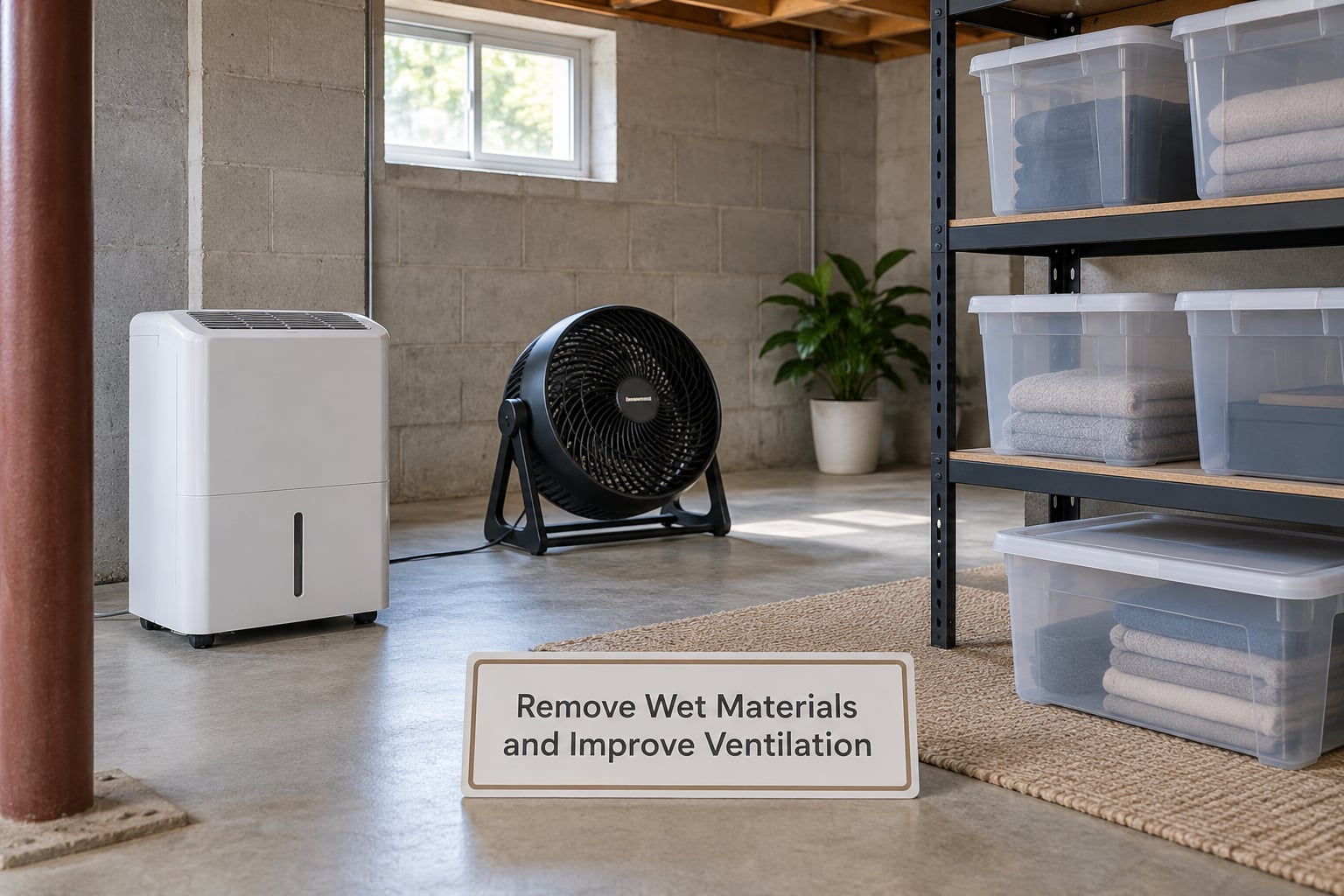 Remove Wet Materials and Improve Ventilation