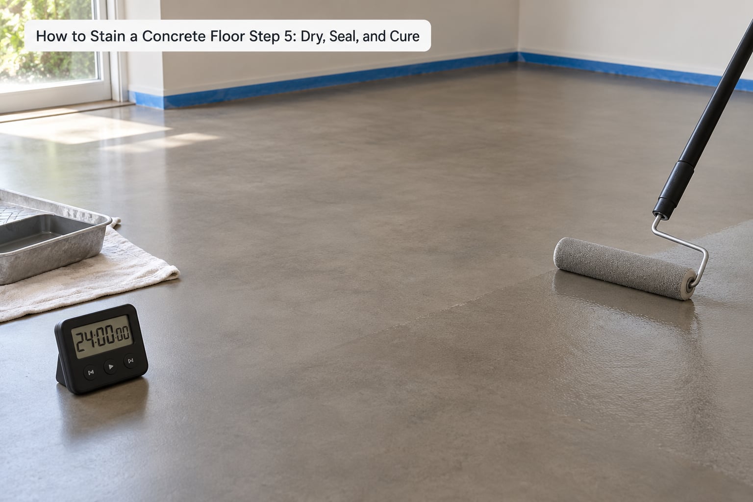 How to Stain a Concrete Floor Step 5: Dry, Seal, and Cure