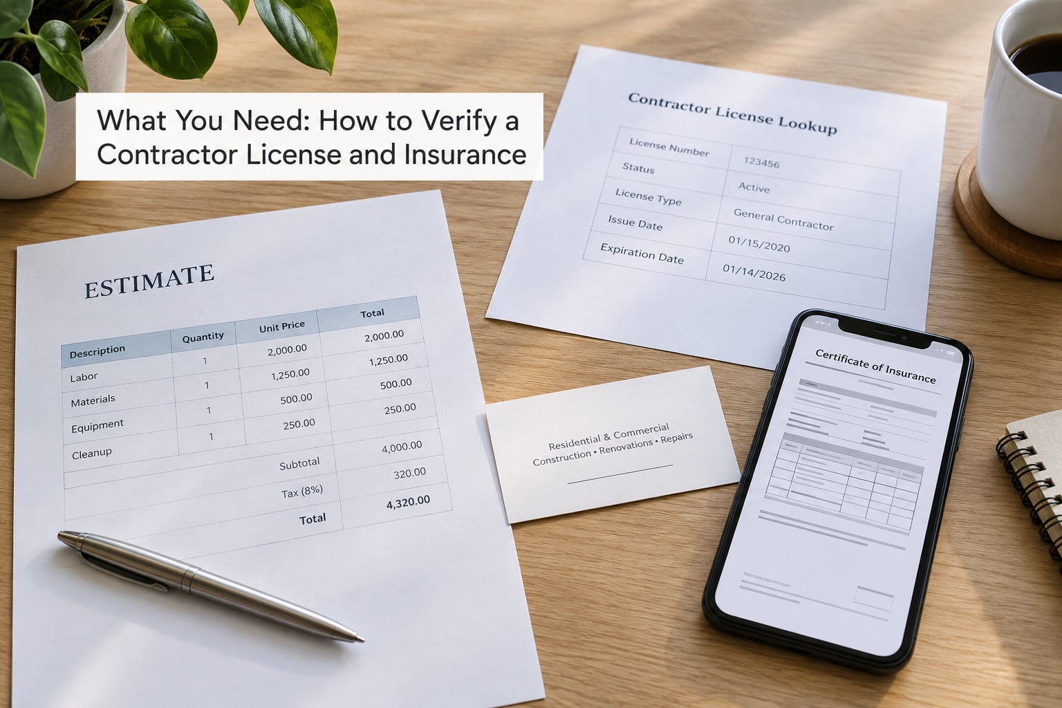 What You Need: How to Verify a Contractor License and Insurance