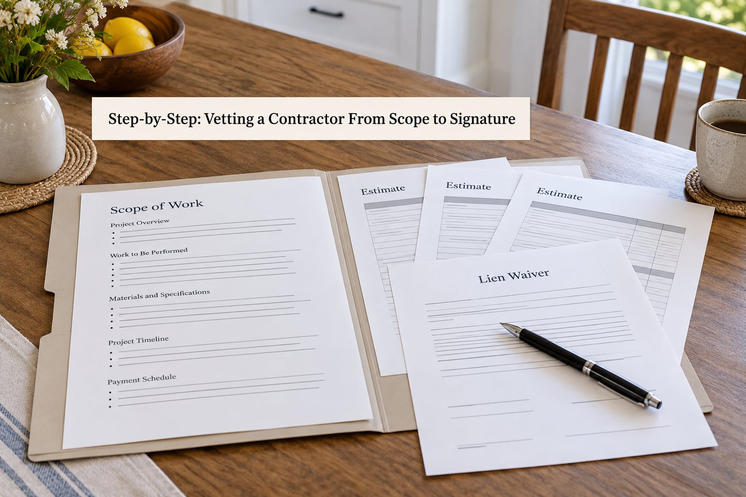 Step-by-Step: Vetting a Contractor From Scope to Signature