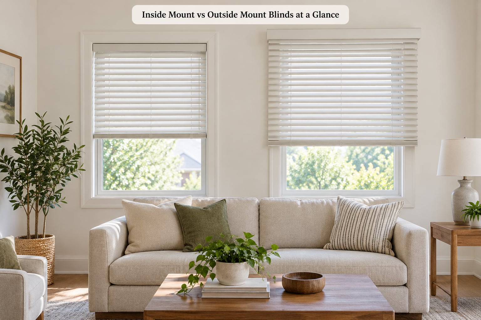 Inside Mount vs Outside Mount Blinds at a Glance