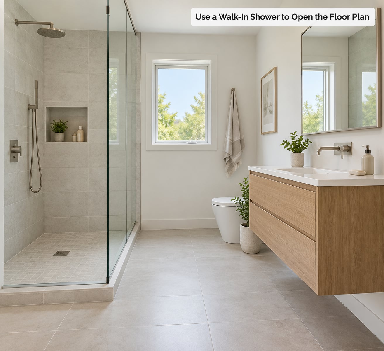Use a Walk-In Shower to Open the Floor Plan