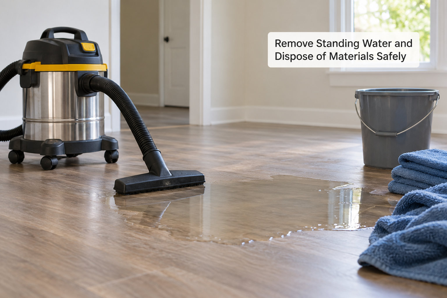 Remove Standing Water and Dispose of Materials Safely