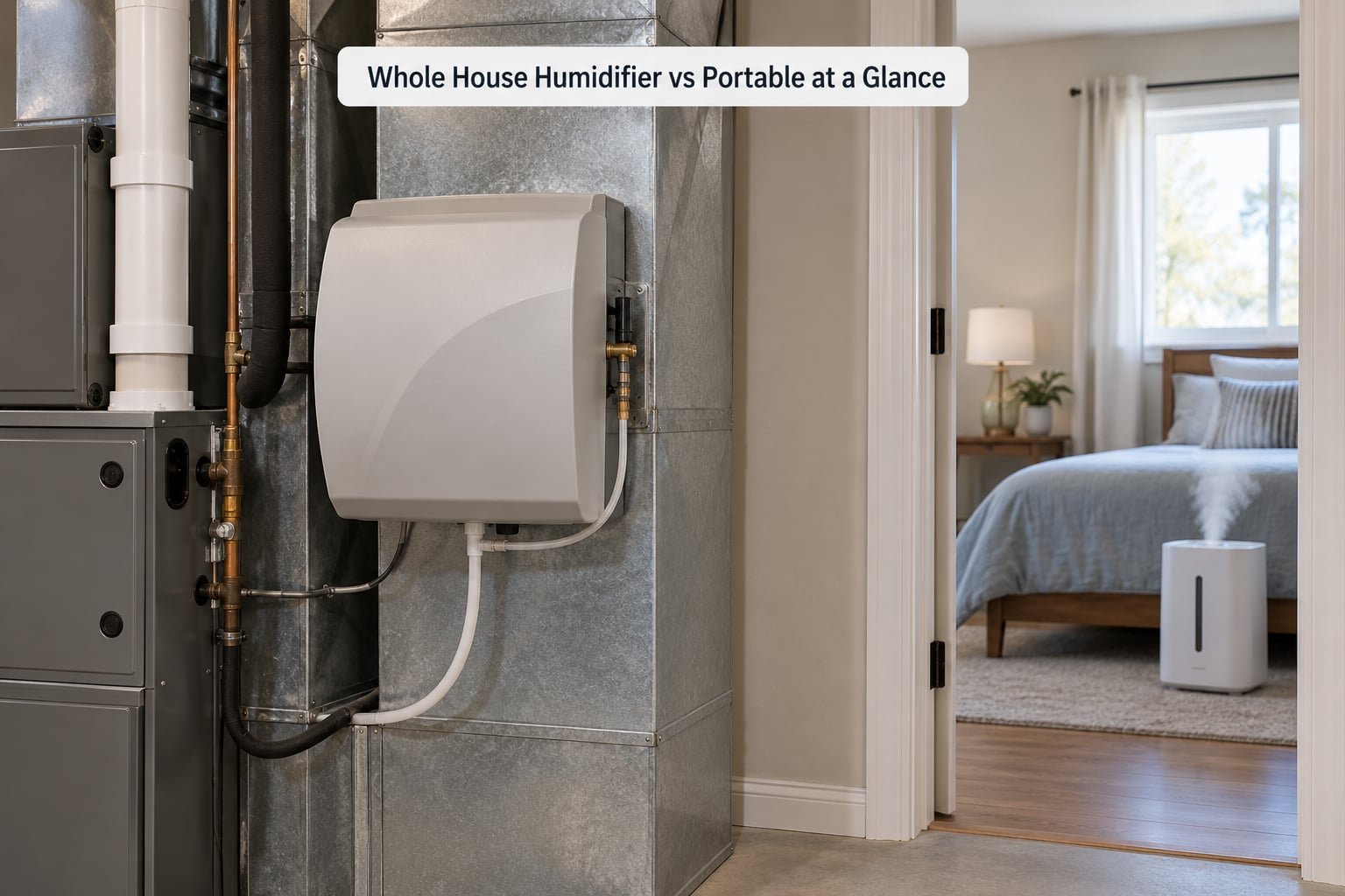 Whole House Humidifier vs Portable at a Glance